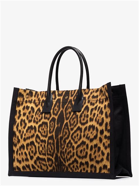 saint laurent leopard bag|leopard print tote bag.